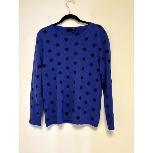 Talbots CASHMERE BUTTON CUFF CREWNECK SWEATER - DOT - Picture 3 of 7